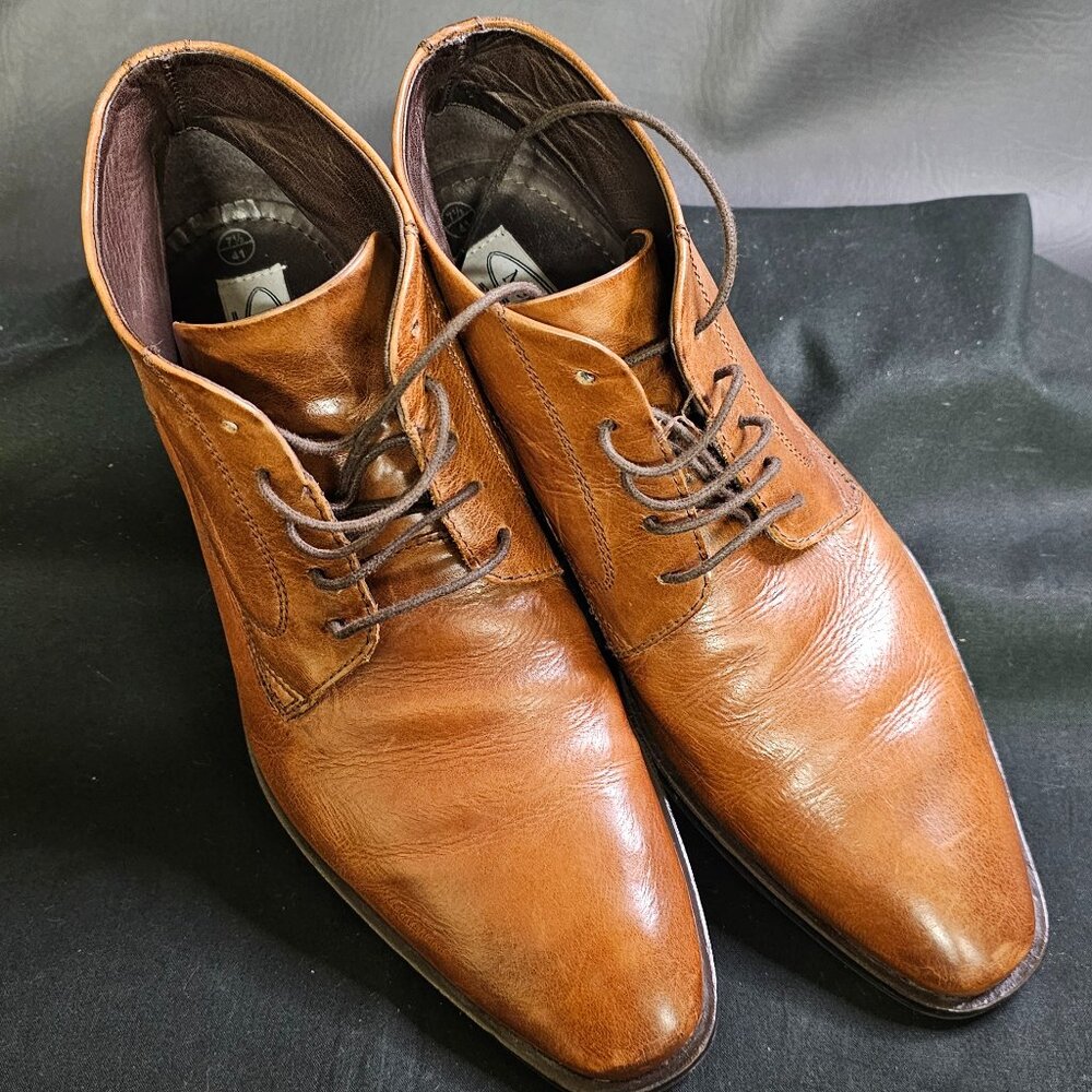 Mercedes Vero Cuoio Italian Chukka Boots Men 10 Ankle Lace Up Leather Soft Pre-O